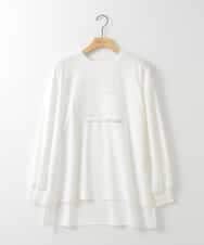 ZMKEE04110 al'aise modulation(アレーズモジュレーション) エンボスロゴスクエアヘムプルオーバー ホワイト