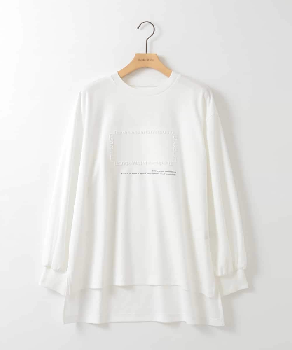 ZMKEE04110 al'aise modulation(アレーズモジュレーション) エンボスロゴスクエアヘムプルオーバー ホワイト