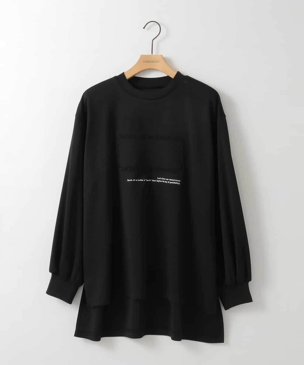 ZMKEE04110 al'aise modulation(アレーズモジュレーション) エンボスロゴスクエアヘムプルオーバー ブラック