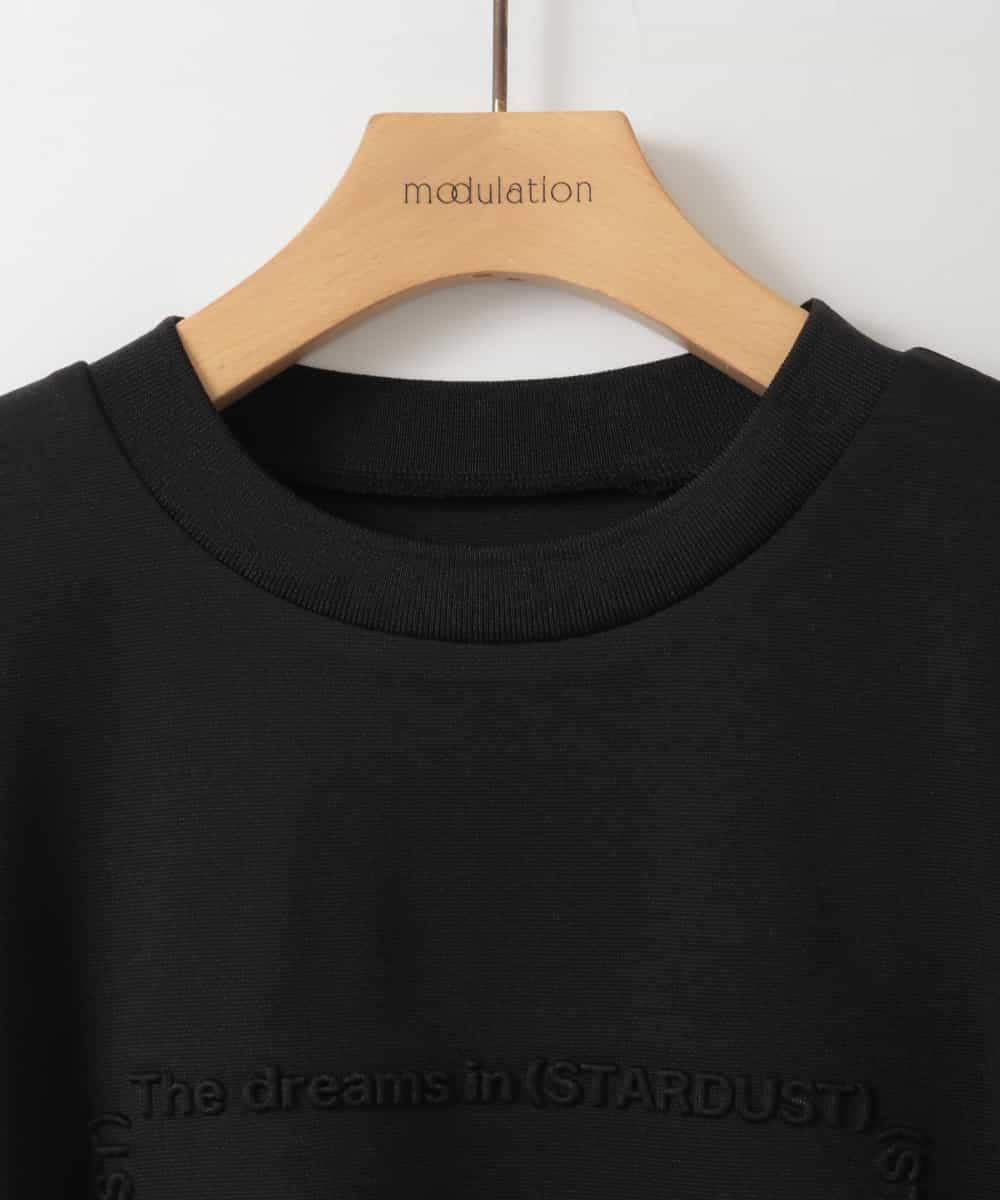 ZMKEE04110 al'aise modulation(アレーズモジュレーション) エンボスロゴスクエアヘムプルオーバー ブラック