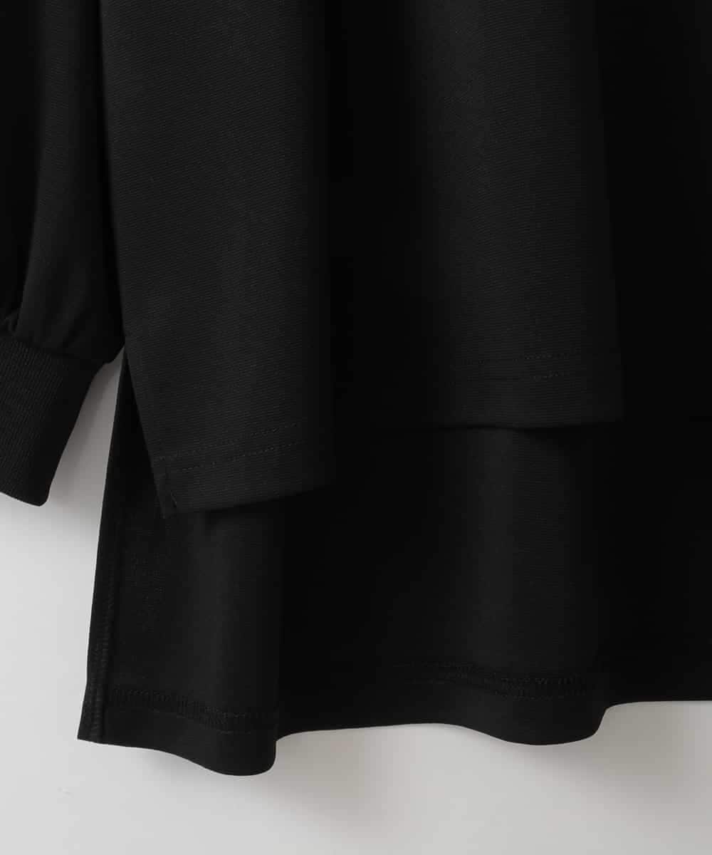 ZMKEE04110 al'aise modulation(アレーズモジュレーション) エンボスロゴスクエアヘムプルオーバー ブラック