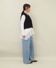 ZMKEE05110 al'aise modulation(アレーズモジュレーション) 裾レースカットソー ホワイト