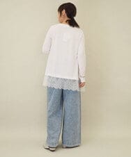 ZMKEE05110 al'aise modulation(アレーズモジュレーション) 裾レースカットソー ホワイト