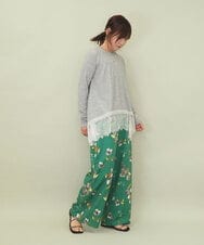 ZMKEE05110 al'aise modulation(アレーズモジュレーション) 裾レースカットソー ライトグレー