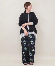 ZMKEE05110 al'aise modulation(アレーズモジュレーション) 裾レースカットソー ライトグレー