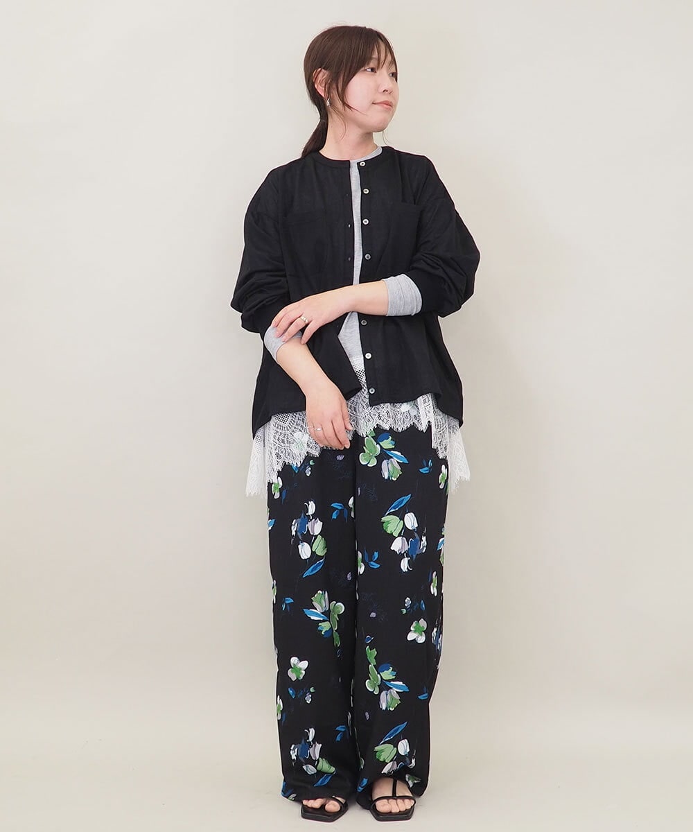 ZMKEE05110 al'aise modulation(アレーズモジュレーション) 裾レースカットソー ライトグレー