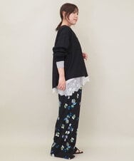 ZMKEE05110 al'aise modulation(アレーズモジュレーション) 裾レースカットソー ライトグレー