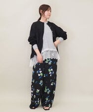 ZMKEE05110 al'aise modulation(アレーズモジュレーション) 裾レースカットソー ライトグレー