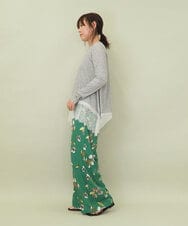 ZMKEE05110 al'aise modulation(アレーズモジュレーション) 裾レースカットソー ライトグレー