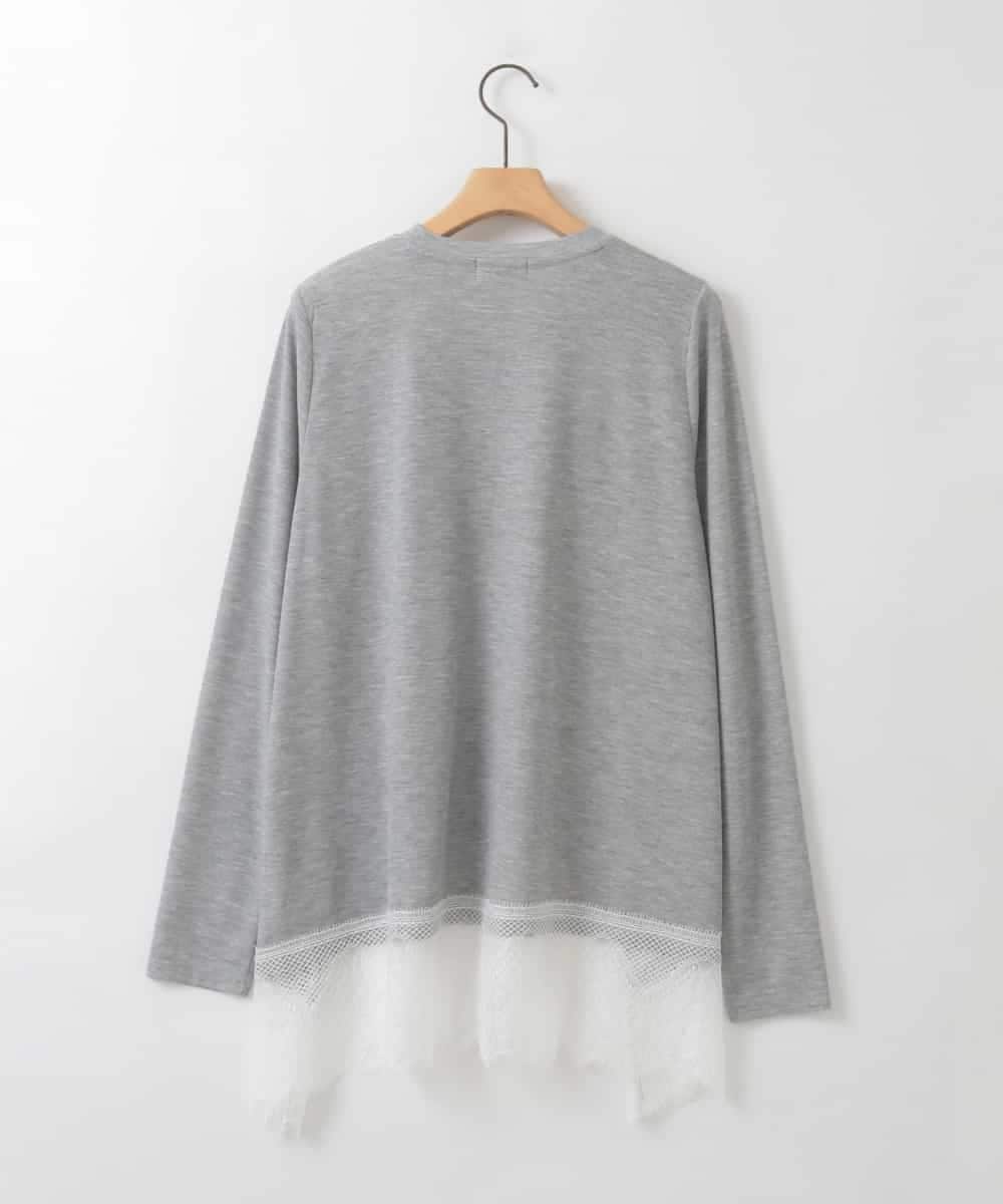 ZMKEE05110 al'aise modulation(アレーズモジュレーション) 裾レースカットソー ライトグレー