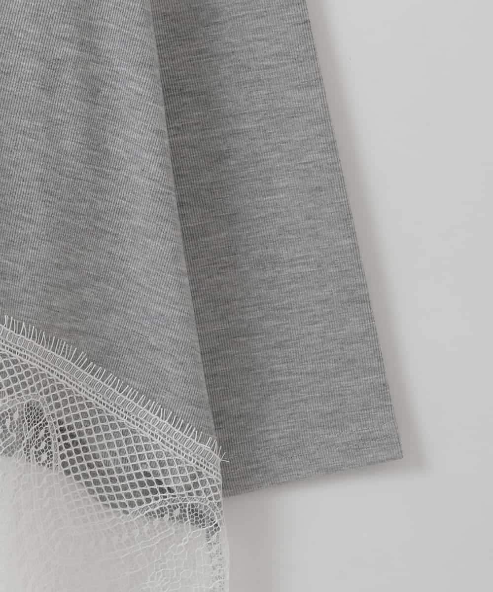 ZMKEE05110 al'aise modulation(アレーズモジュレーション) 裾レースカットソー ライトグレー