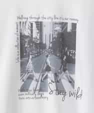 ZMKEE06100 al'aise modulation(アレーズモジュレーション) モノクロフォトカットソー ホワイト