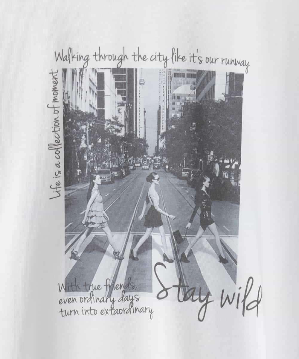 ZMKEE06100 al'aise modulation(アレーズモジュレーション) モノクロフォトカットソー ホワイト