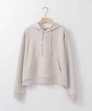 ZMKEE07128 al'aise modulation(アレーズモジュレーション) 箔ロゴラメコードフーディー ベージュ