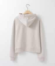 ZMKEE07128 al'aise modulation(アレーズモジュレーション) 箔ロゴラメコードフーディー ベージュ