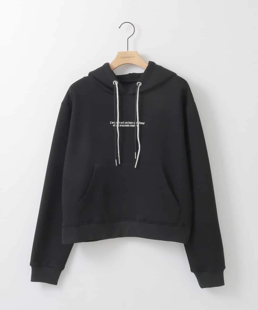 ZMKEE07128 al'aise modulation(アレーズモジュレーション) 箔ロゴラメコードフーディー ブラック