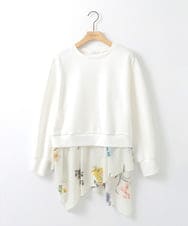 ZMKEE08118 al'aise modulation(アレーズモジュレーション) 異素材ドッキングフラワープルオーバー ホワイト