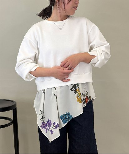 ZMKEE08118 al'aise modulation 異素材ドッキングプルオーバー