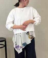 ZMKEE08118 al'aise modulation(アレーズモジュレーション) 異素材ドッキングフラワープルオーバー ホワイト