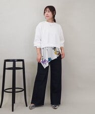 ZMKEE08118 al'aise modulation(アレーズモジュレーション) 異素材ドッキングフラワープルオーバー ホワイト