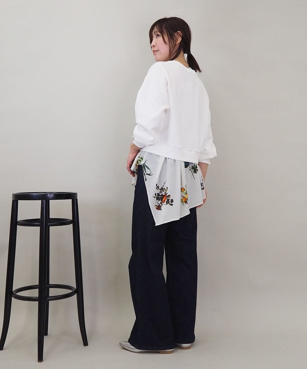 ZMKEE08118 al'aise modulation(アレーズモジュレーション) 異素材ドッキングフラワープルオーバー ホワイト