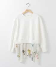 ZMKEE08118 al'aise modulation(アレーズモジュレーション) 異素材ドッキングプルオーバー ホワイト