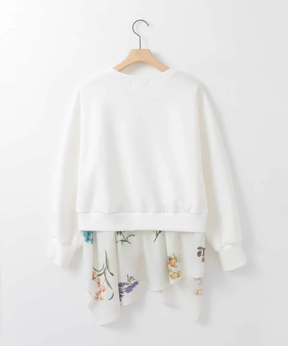 ZMKEE08118 al'aise modulation(アレーズモジュレーション) 異素材ドッキングプルオーバー ホワイト