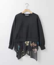 ZMKEE08118 al'aise modulation(アレーズモジュレーション) 異素材ドッキングプルオーバー ブラック