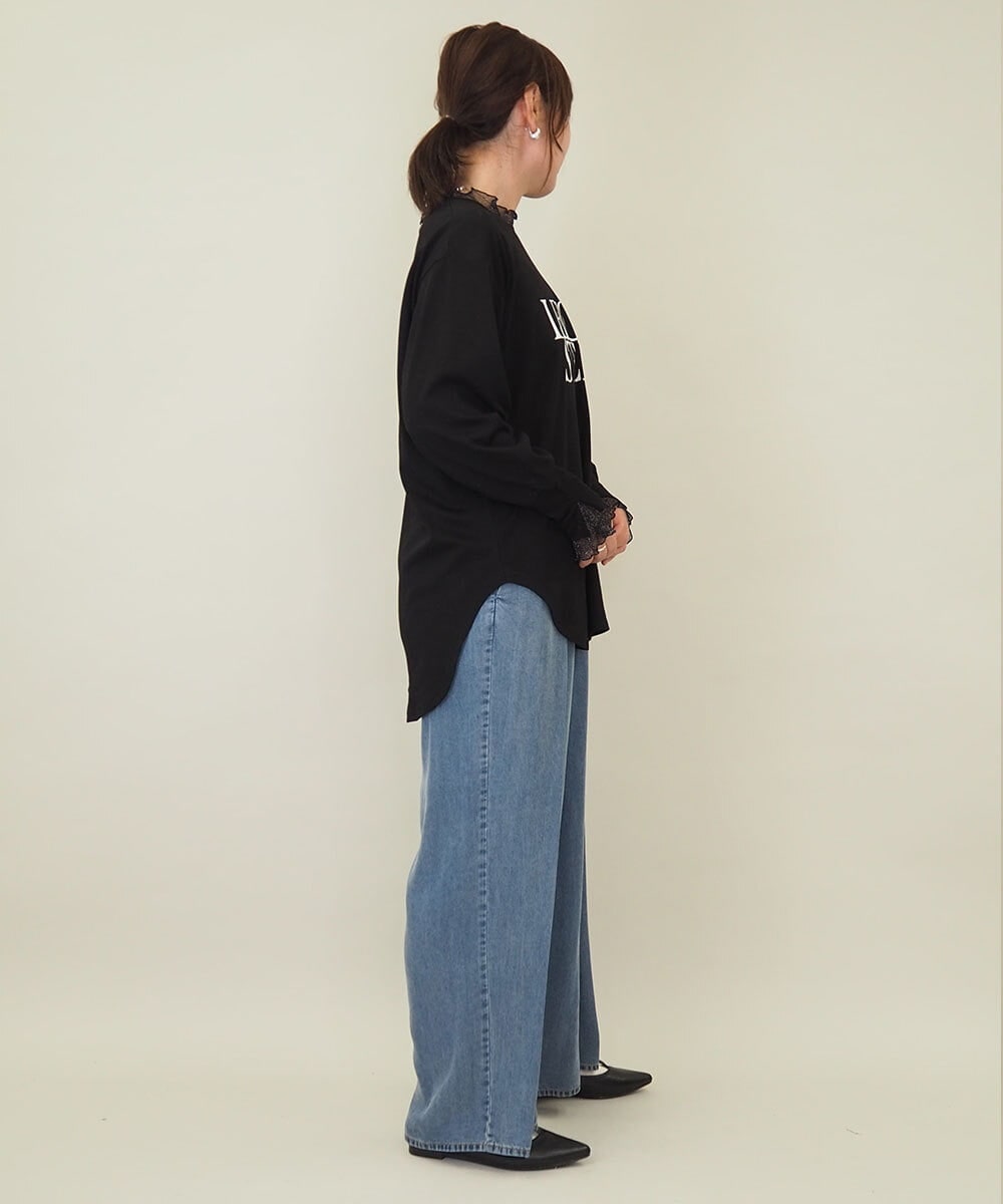 ZMKEE09079 al'aise modulation(アレーズモジュレーション) フロッキーレイヤードロンT ブラック