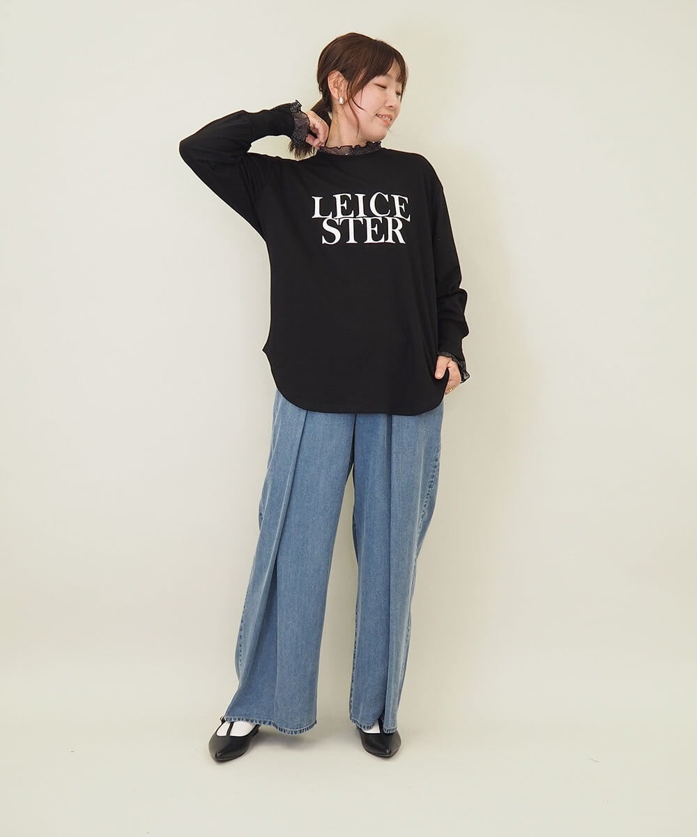 ZMKEE09079 al'aise modulation(アレーズモジュレーション) フロッキーレイヤードロンT ブラック