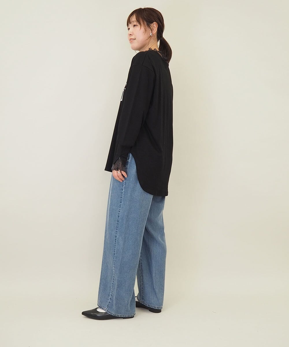 ZMKEE09079 al'aise modulation(アレーズモジュレーション) フロッキーレイヤードロンT ブラック