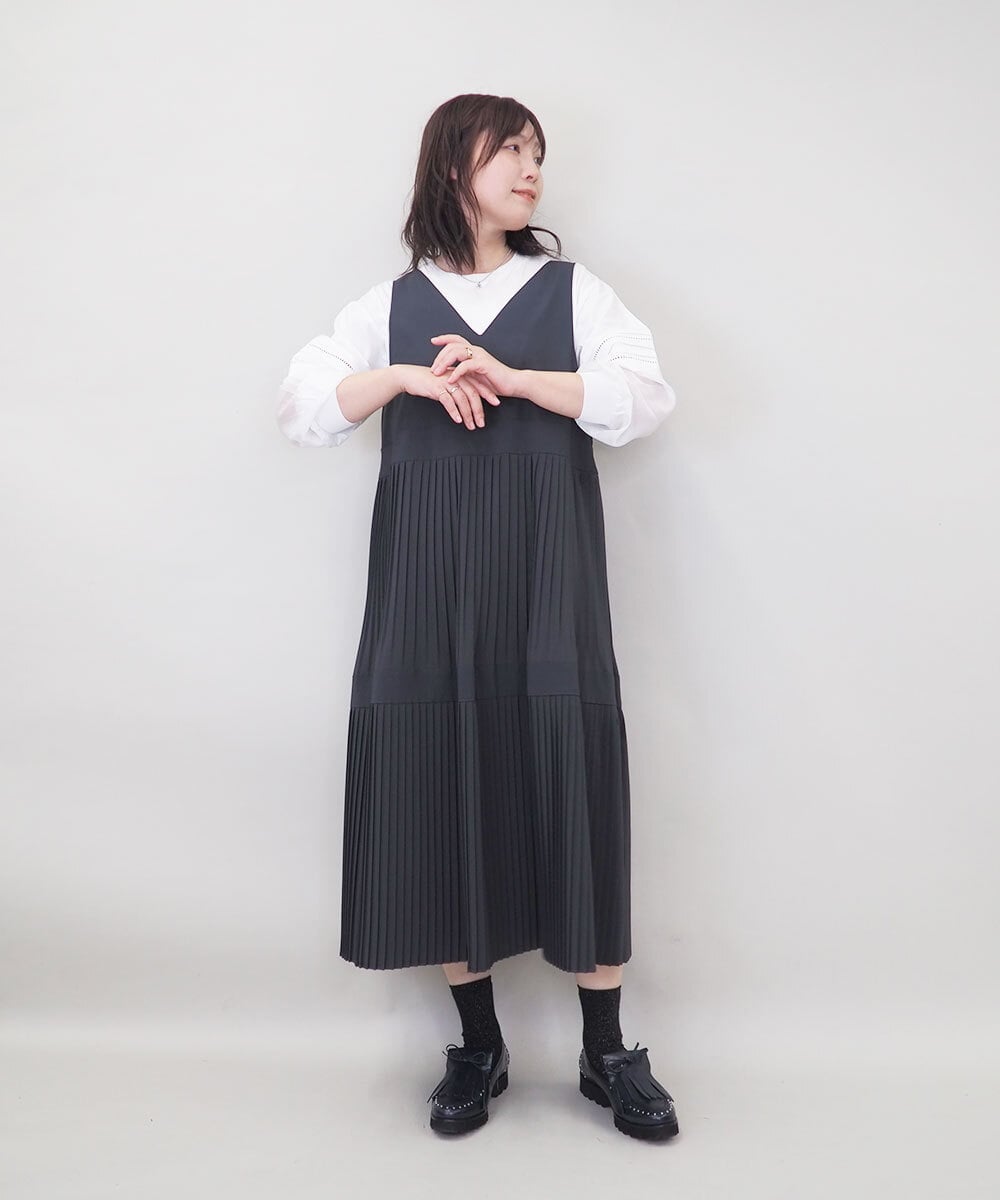 ZMKEE10098 al'aise modulation(アレーズモジュレーション) 異素材切り替えスリーブカットソー ホワイト