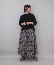 ZMKEE10098 al'aise modulation(アレーズモジュレーション) 異素材切り替えスリーブカットソー ブラック