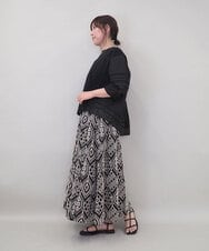 ZMKEE10098 al'aise modulation(アレーズモジュレーション) 異素材切り替えスリーブカットソー ブラック