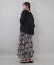 ZMKEE10098 al'aise modulation(アレーズモジュレーション) 異素材切り替えスリーブカットソー ブラック