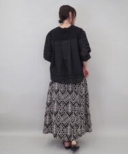 ZMKEE10098 al'aise modulation(アレーズモジュレーション) 異素材切り替えスリーブカットソー ブラック