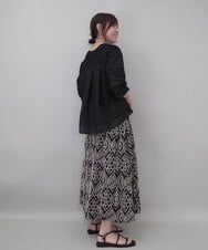 ZMKEE10098 al'aise modulation(アレーズモジュレーション) 異素材切り替えスリーブカットソー ブラック