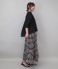 ZMKEE10098 al'aise modulation(アレーズモジュレーション) 異素材切り替えスリーブカットソー ブラック