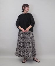 ZMKEE10098 al'aise modulation(アレーズモジュレーション) 異素材切り替えスリーブカットソー ブラック