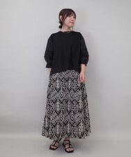 ZMKEE10098 al'aise modulation(アレーズモジュレーション) 異素材切り替えスリーブカットソー ブラック