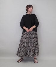 ZMKEE10098 al'aise modulation(アレーズモジュレーション) 異素材切り替えスリーブカットソー ブラック