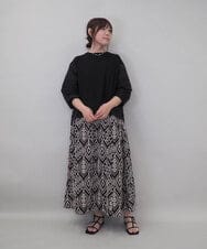 ZMKEE10098 al'aise modulation(アレーズモジュレーション) 異素材切り替えスリーブカットソー ブラック