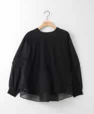 ZMKEE10098 al'aise modulation(アレーズモジュレーション) 異素材切り替えデザインスリーブカットソー ブラック