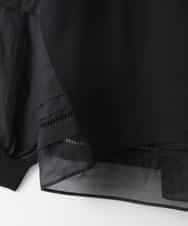 ZMKEE10098 al'aise modulation(アレーズモジュレーション) 異素材切り替えデザインスリーブカットソー ブラック