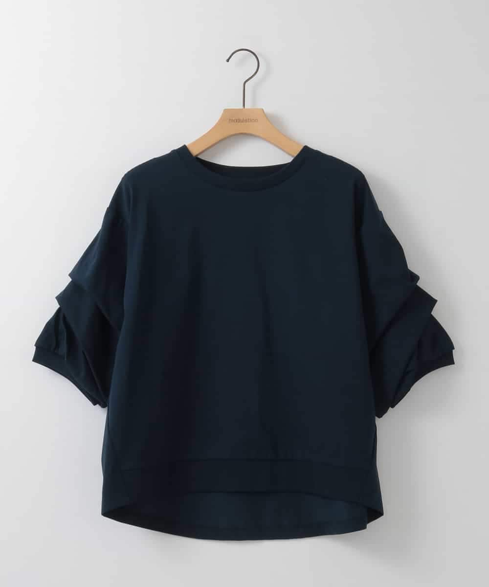 ZMKEE11089 al'aise modulation(アレーズモジュレーション) ボリューム袖カットソープルオーバー ネイビー