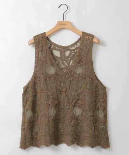 ZMKEE12098 al'aise modulation 【2WAY】シアーレース刺繍トップス