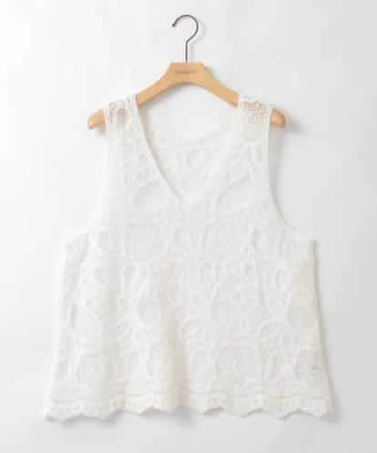 ZMKEE12098 al'aise modulation 【2WAY】シアーレース刺繍トップス