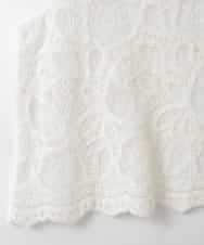 ZMKEE12098 al'aise modulation(アレーズモジュレーション) 【2WAY】シアーレース刺繍トップス ホワイト