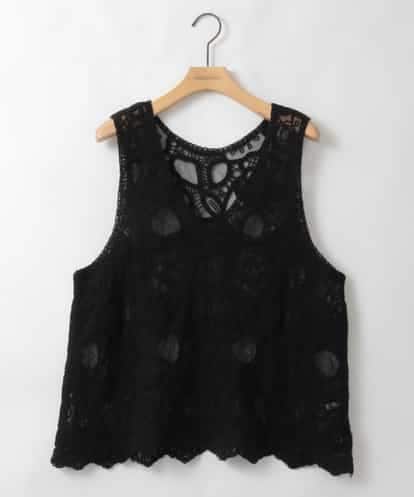 ZMKEE12098 al'aise modulation 【2WAY】シアーレース刺繍トップス