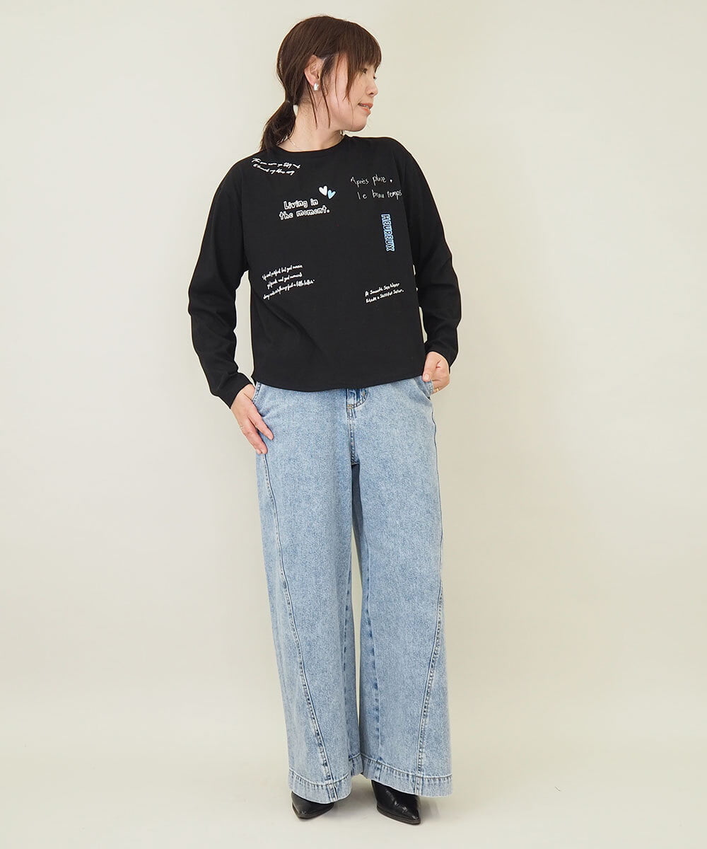 ZMKEE13100 al'aise modulation(アレーズモジュレーション) レタリングロゴプリントロンT ゴールド